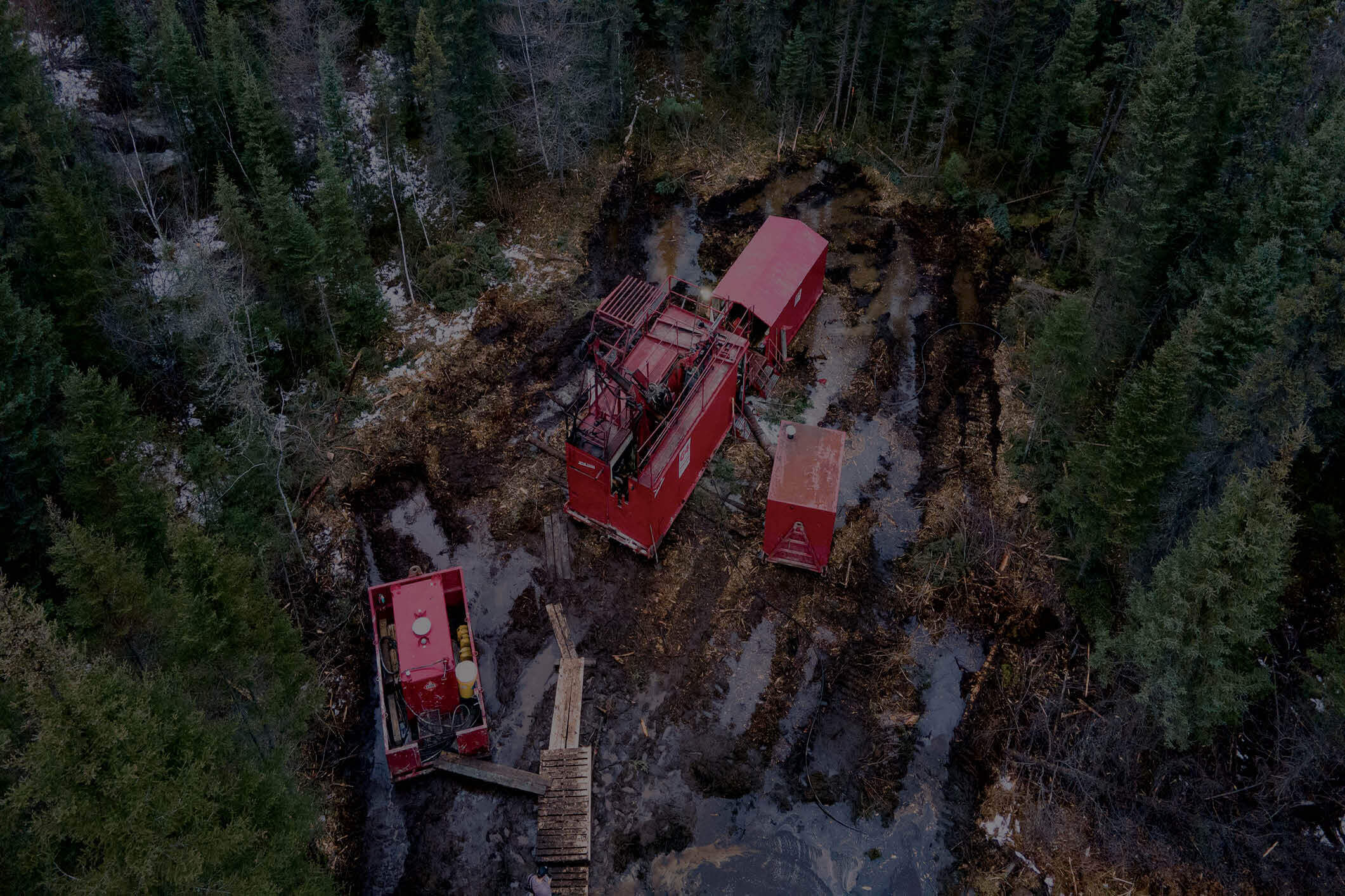 Junior Mining Property — An aerial view of our property in Val d-Or Québec, an area with a rich gold mining history.